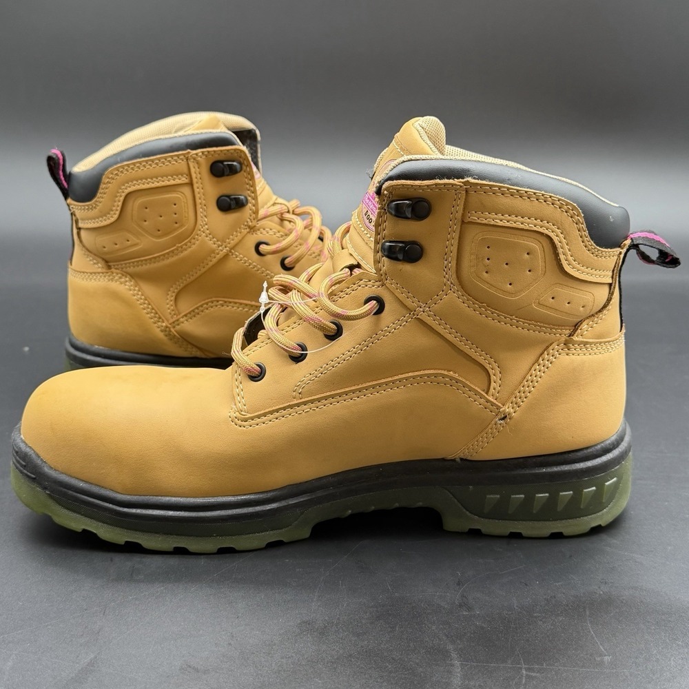 Brahma Steel Toe Work Boots Women's Size 10 Tan Slip Resistant ***see Pics